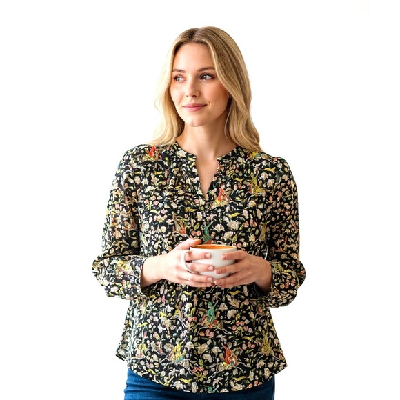 J. Crew  X Drakes London Classic Popover Blouse - Picture 5 of 13